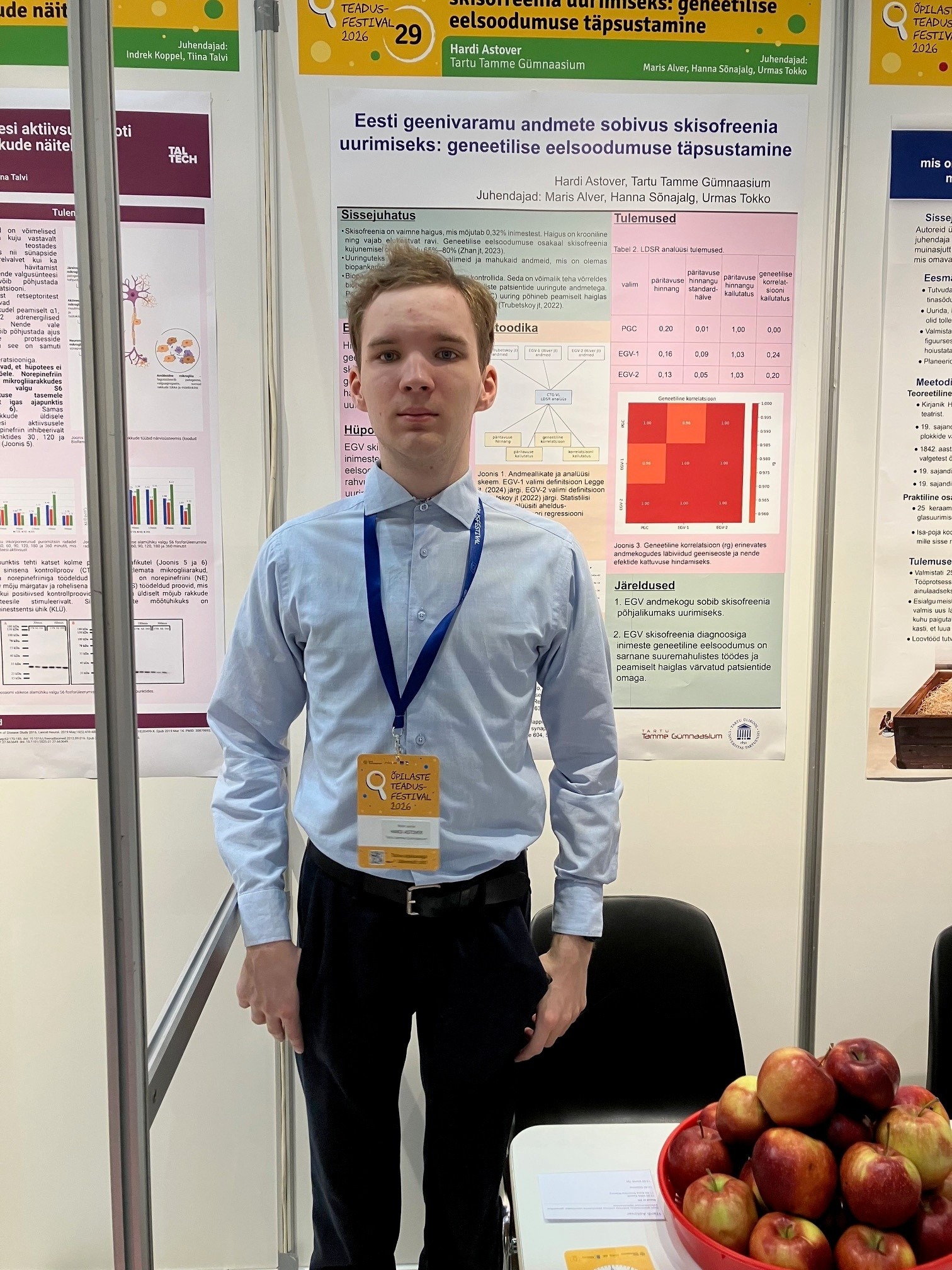Õpilaste teadustööde riikliku konkursi 2026 lõppvoor ja õpilaste teadusfestival toimus 22. – 23. mail AHHAA teaduskeskuses. Meie kooli õpilane Hardi Astover (11